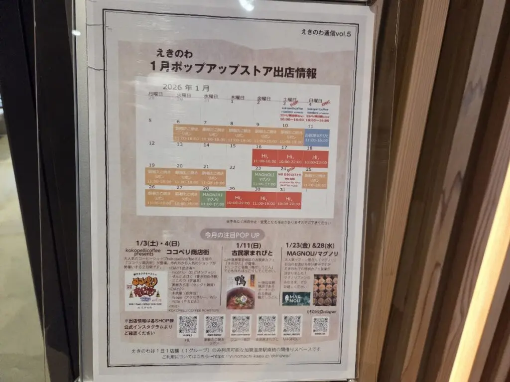 えきのわポップアップ掲示板1月