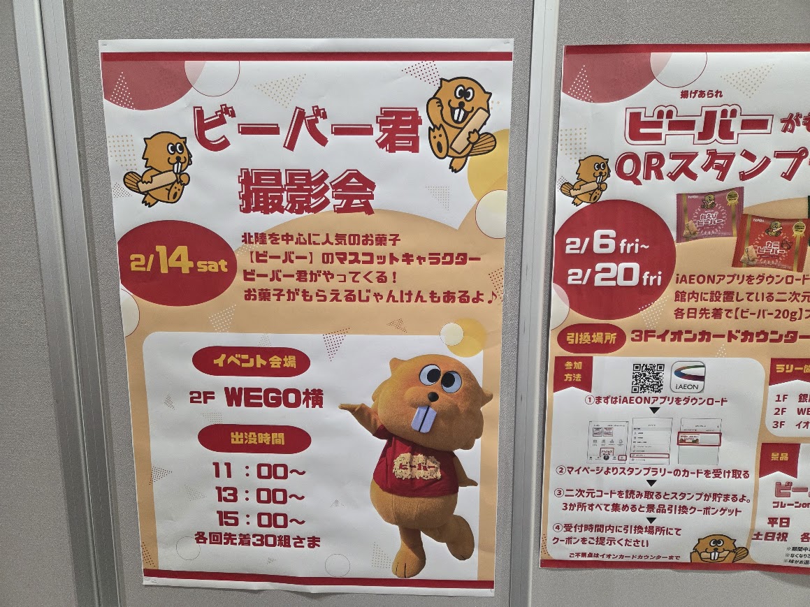 ビーバー君撮影会お知らせ